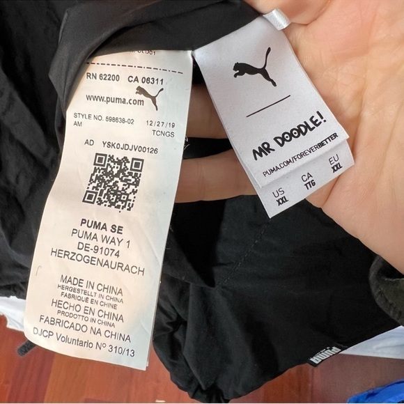 Puma X Mr Doodle Reversible Jacket Size XXL Streetwear Black White - Picture 11 of 14